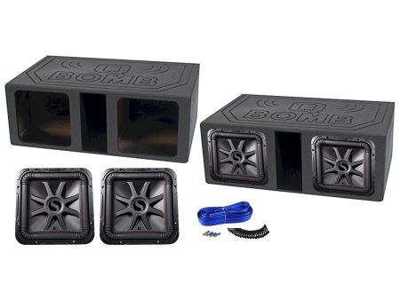 2) KICKER 45L7R122 12  1200w L7R Subwoofers, Solo-Baric+Vented Bedlined Sub Box For Sale