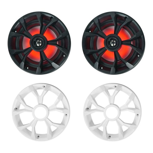 (2) Rockville RKL65MBW Dual 6.5  Marine Wakeboard LED Speakers+Amplifier+Wires Online