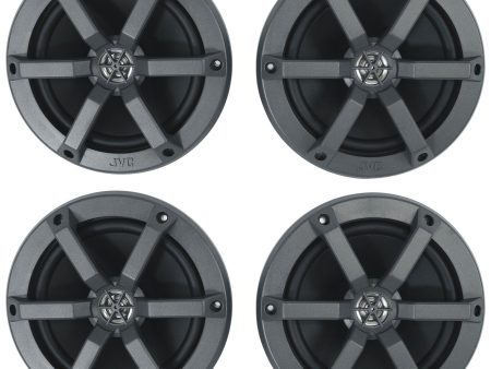 (4) JVC CS-MS620 6.5  50 Watts RMS 2-Way Coaxial Marine Boat Speakers in Black Sale