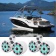 2) Dual KICKER 45KM84L 8  1200 Watt Marine Boat LED Wakeboard Tower Speakers KM8 Hot on Sale