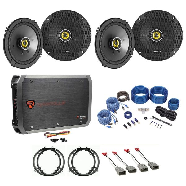 Kicker 46CSC 6.5  Speaker Replacement kit+4-Ch Amp For 2002-2005 Honda Civic Si For Sale