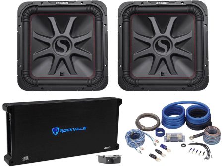 (2) KICKER 45L7R152 15  3600w L7R Car Subwoofers+Mono Amplifier+Amp Kit L7R152 For Discount