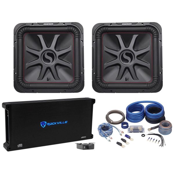 (2) KICKER 45L7R152 15  3600w L7R Car Subwoofers+Mono Amplifier+Amp Kit L7R152 For Discount