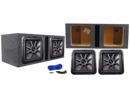 2) KICKER 45L7R122 12  1200w L7R Subwoofers, Solo-Baric+Vented Sub Box Enclosure Supply