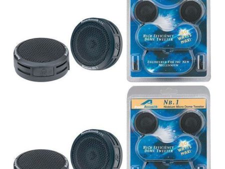 2 Pairs Power Acoustik NB-1 2 Way 360 Watt Car Tweeters Built In Crossover For Cheap