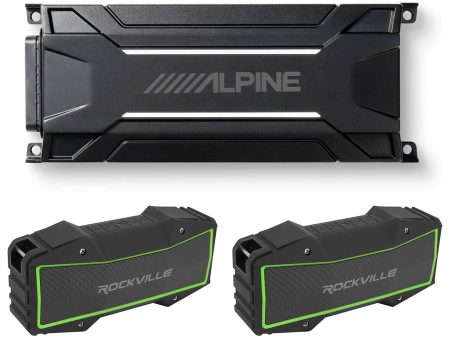 ALPINE KTA-30FW 600 Watt 4-Channel Amplifier Amp+(2) Bluetooth Stereo Speakers Online now