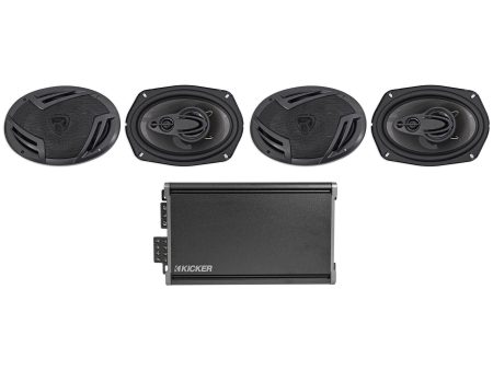 KICKER 46CXA3604T CXA360.4 360w RMS 4-Channel Car Amplifier+(4) 6x9  Speakers on Sale