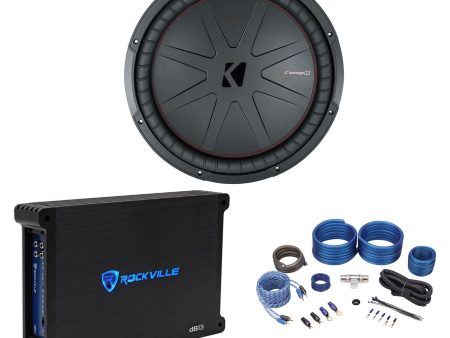 Kicker 48CWR154 COMPR15 15  1600 Watt Car Audio Subwoofer+Mono Amplifier+Amp Kit Cheap