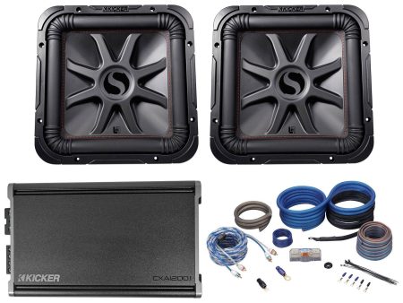 (2) KICKER 45L7R122 12  1200w L7R Subwoofers, Solo-Baric Subs+CXA12001 Amplifier For Cheap