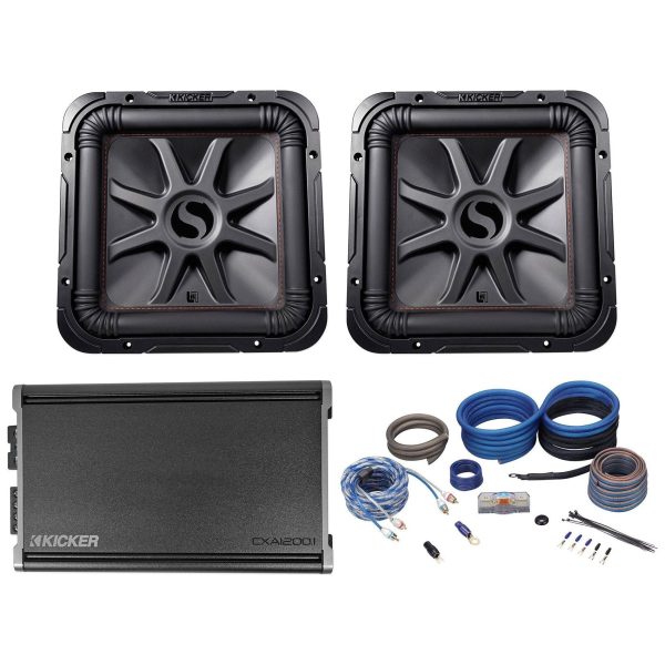 (2) KICKER 45L7R122 12  1200w L7R Subwoofers, Solo-Baric Subs+CXA12001 Amplifier For Cheap