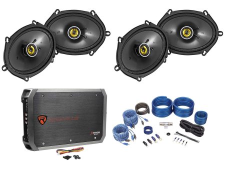 4) Kicker 46CSC684 CS68 6x8  450w Car Audio Speakers+4-Channel Amplifier+Amp Kit Fashion