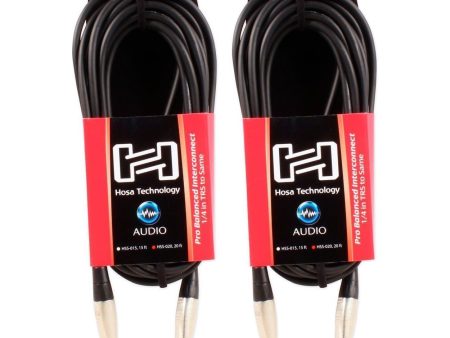 (2) Hosa HSS-020 20 Foot 1 4  TRS To 1 4  TRS Balanced Interconnect Audio Cables Discount