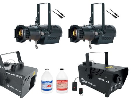 2) American DJ ENCORE PROFILE PRO WW LED DMX Ellipsoidal Spotlights+Hazer+Cables Sale