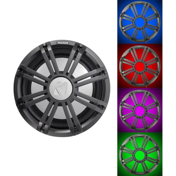 KICKER 45KM124 12  350w Marine Boat Subwoofer w LED Grill SVC 4-ohm Sub KM12 Sale