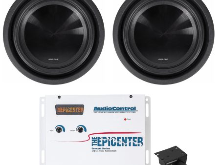 2) Alpine SWT-10S4 10  1000W Shallow Car Subwoofers+AudioControl Bass Processor Cheap