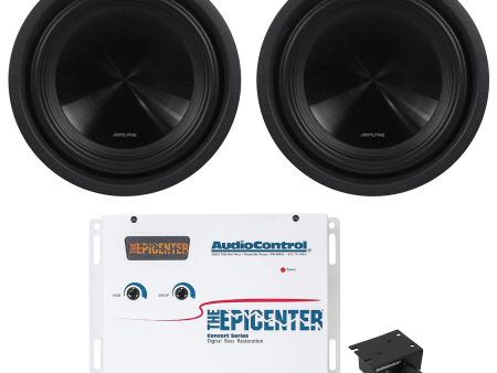 2) Alpine SWT-10S2 10  1000W Shallow Car Subwoofers+AudioControl Bass Processor Discount