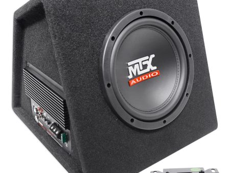 MTX RTP8A 8  120w RMS Powered Subwoofer In Vented Sub Box Enclosure+Bass Remote For Sale