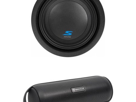 ALPINE S-W8D2 8  900w Car Audio Subwoofer DVC Dual 2-Ohm Sub+Bluetooth Speaker Online Sale