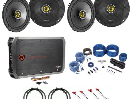 Kicker 46CSC 6.5  Speaker Replacement kit+4-Channel Amp For 2005 Honda Civic SE For Discount