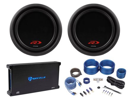 (2) Alpine SWR-T10 10  3600w Shallow Subwoofers + Mono Amplifier + Amp Wire Kit Supply