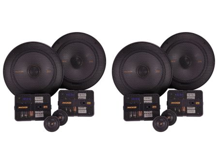 (2) Pairs Kicker 47KSS6504 6.5  125 Watt Car Audio Component Speakers KSS650 For Sale