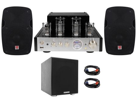 Rockville BluTube Tube Amplifier Home Theater Bluetooth Receiver+8  Speakers+Sub Hot on Sale