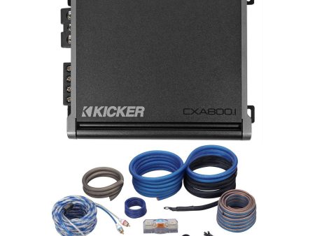 KICKER 46CXA8001 CXA800.1 800 Watt Mono Class D Car Audio Amplifier+Amp Kit Online now