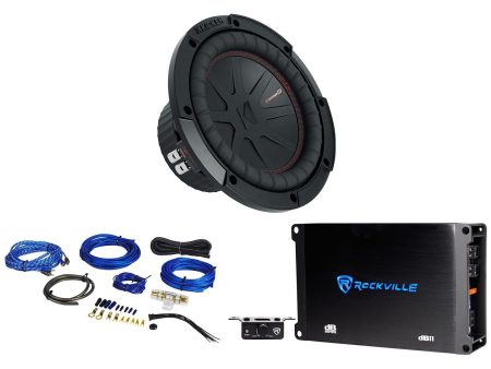 Kicker 48CWR84 COMPR8 600w 8  DVC Car Audio Subwoofer Sub+Mono Amplifier+Amp Kit Online now