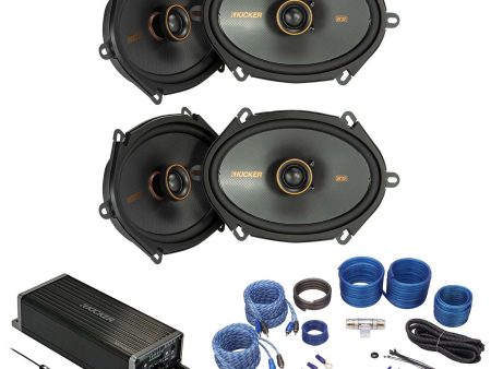 4 Kicker 47KSC6804 KSC680 6X8  Car Speakers+4-Channel Smart Amplifier EQ+Amp Kit For Cheap