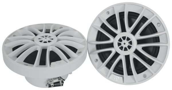 (4) Rockville RM-PREMIUM-65 WHITE 6.5  600w Marine Boat Speakers+Amp+Receiver Cheap