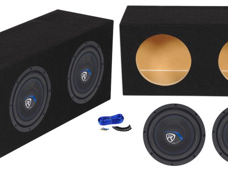 2) Rockville K5 W8K5S2 8  800 Watt 2 Ohm Car Subwoofers+Sealed Sub Box Enclosure Cheap