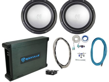 (2) KICKER 45KMF104 10  350w Free-Air Marine Boat Subwoofers+Amplifier+Amp Kit For Discount