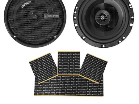 Pair Memphis Audio PRX60 6.75  100 Watt Car Speakers+Rockmat Sound Deadening Kit Cheap