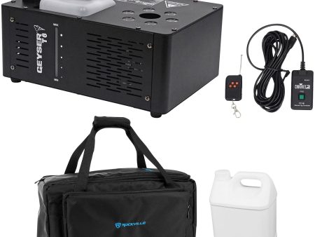 Chauvet DJ Geyser T6 Fog Machine Fogger, LED RGB+Remote+Waterproof Carry Bag Online Hot Sale