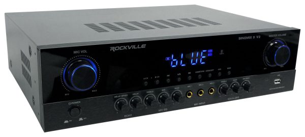 Rockville SINGMIX 5 V2 2000w Bluetooth Pro Karaoke Home Amplifier Mixer Receiver Fashion