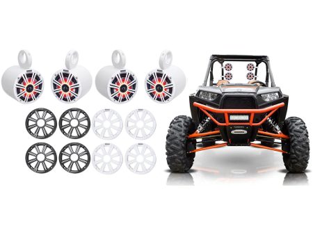 (4) KICKER 45KM654L 6.5  390w White LED Tower Speakers For Polaris RZR ATV UTV Online