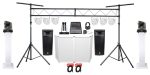 DJ Package w Dual 15  Speakers+Mixer+Mics+Headphones+Facade+Lights+Stands+Truss Online now