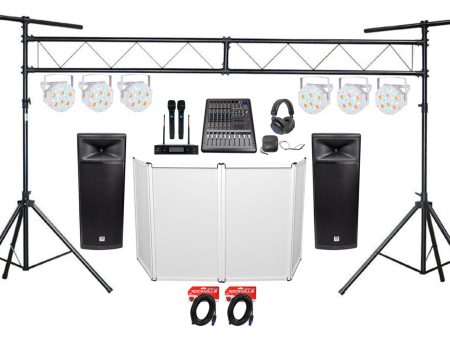 DJ Package w Dual 15  Speakers+Mixer+Mics+Headphones+Facade+Lights+Stands+Truss Online now