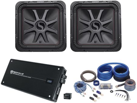 (2) KICKER 45L7R154 15  3600w L7R Car Subwoofers+Mono Amplifier+Amp Kit L7R154 Sale