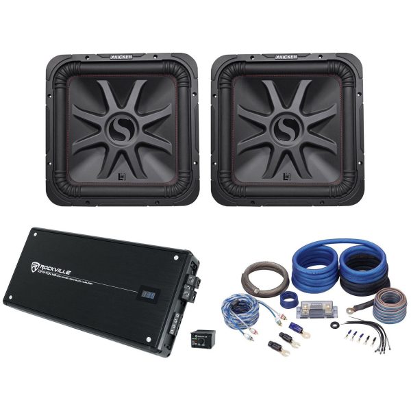 (2) KICKER 45L7R154 15  3600w L7R Car Subwoofers+Mono Amplifier+Amp Kit L7R154 Sale