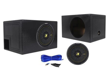 Kicker 44CWCD124 CompC 12“ 600w Car Subwoofer+Vented Bedlined Sub Box Enclosure Fashion