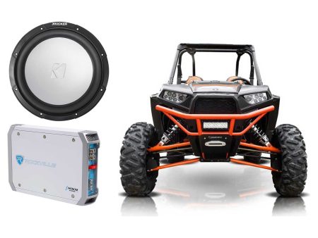 KICKER 45KM104 10  350 Watt Subwoofer+Amplifier For Polaris RZR ATV UTV Cart Cheap