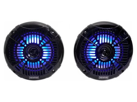 Pair Memphis Audio MXA602SLB 80w 6.5  LED Speakers For Polaris RZR ATV UTV Cart Cheap