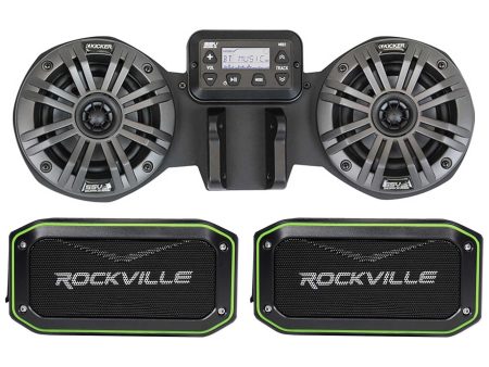 Front Fairing 4  Speakers+Receiver For CAN-AM RYKER+(2) TWS Rockville Speakers Discount