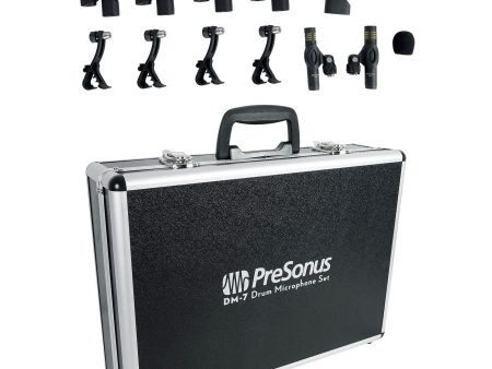 PRESONUS DM-7 Seven-Piece Drum Microphone Kit 7 Drum Mics w  Case For Discount