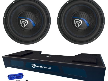 (2) Rockville 10  Subwoofers+Sub Box Enclosure For 2019+ Dodge Ram Crew Cab Online now