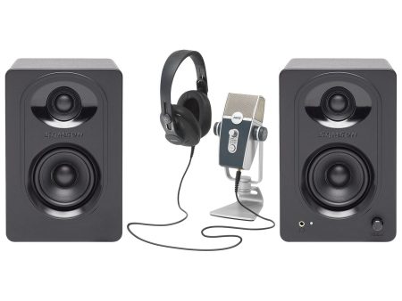 AKG PODCASTER ESSENTIALS Podcast Podcasting Kit w USB Mic+Headphones+Monitors For Sale