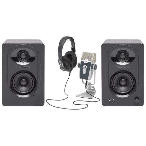 AKG PODCASTER ESSENTIALS Podcast Podcasting Kit w USB Mic+Headphones+Monitors For Sale