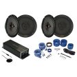 4) Kicker 47KSC6704 KSC670 6.75  Car Speakers+4-Channel Smart Amplifier EQ+Wires Supply