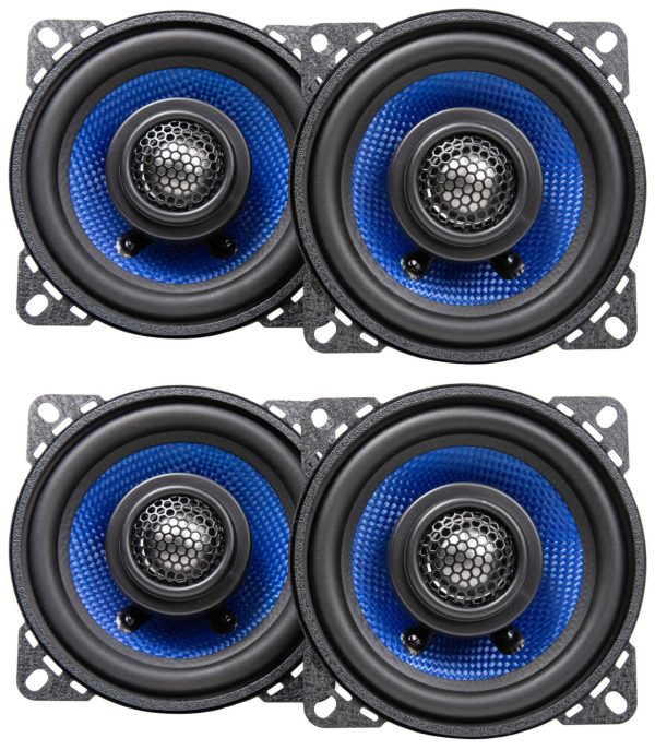 (4) Hifonics HCC4CX 4  75 Watt 2-Way Coaxial Car Audio Speakers Online now